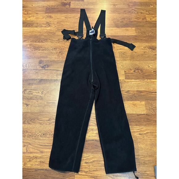 Peckham Men's Polartec Fleece Bib Pants Black Size Medium Long Winter Activewear - Picture 1 of 10